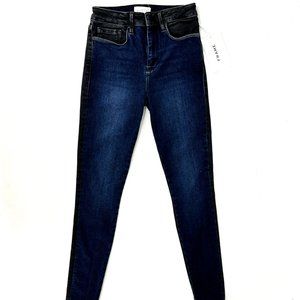 Frame Le One Skinny Teller Jean in Two Tone Wash Blue Dark Gray Denim Size 1 NWT
